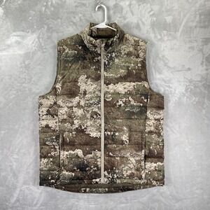 Cabela's Vest men's Large Insulated Puffer Full Zip Camo Print Strata Thinsulate